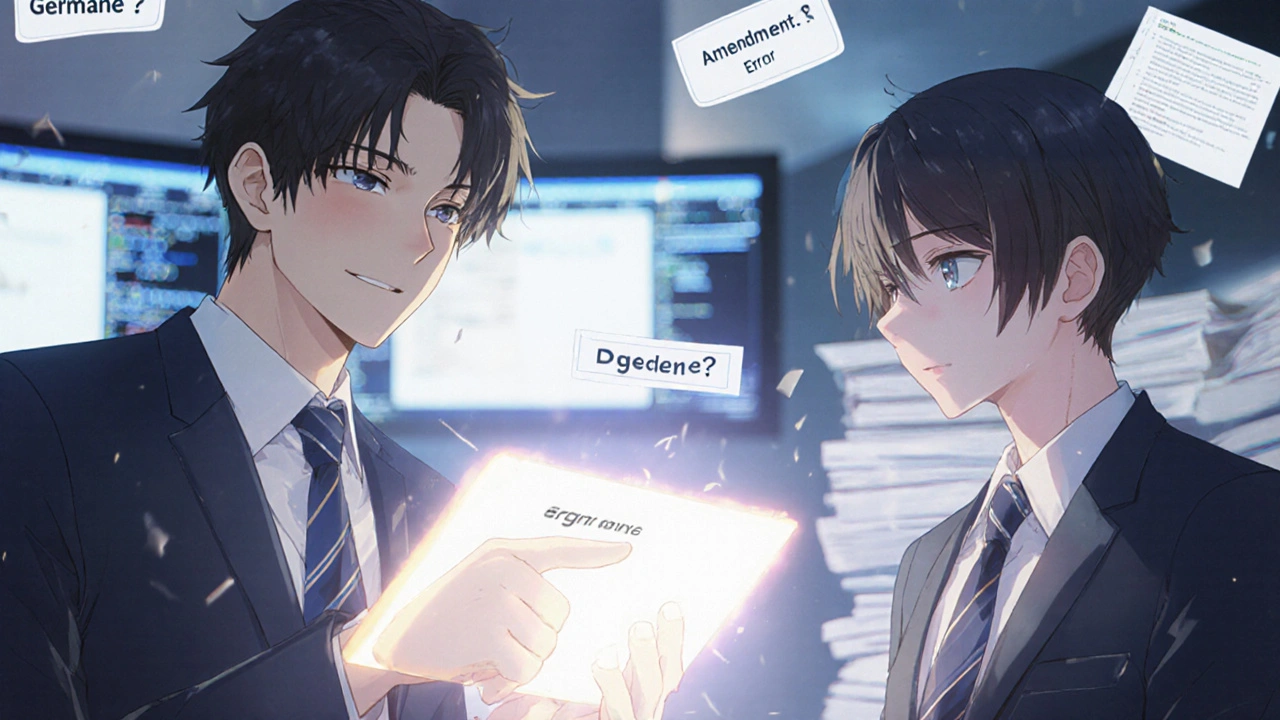 Two legislative staff members react to an amendment being rejected by a digital system.