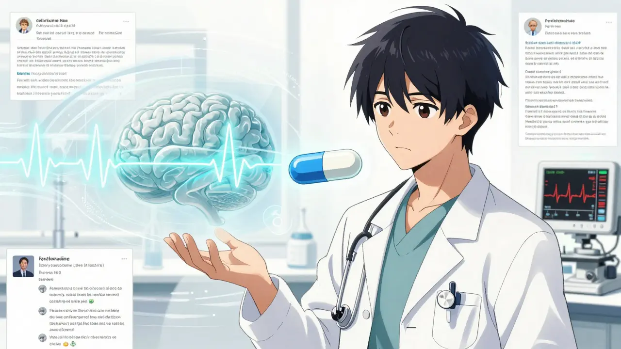 Two glowing pills in a lab setting, showing how one crosses the blood-brain barrier while the other barely does.