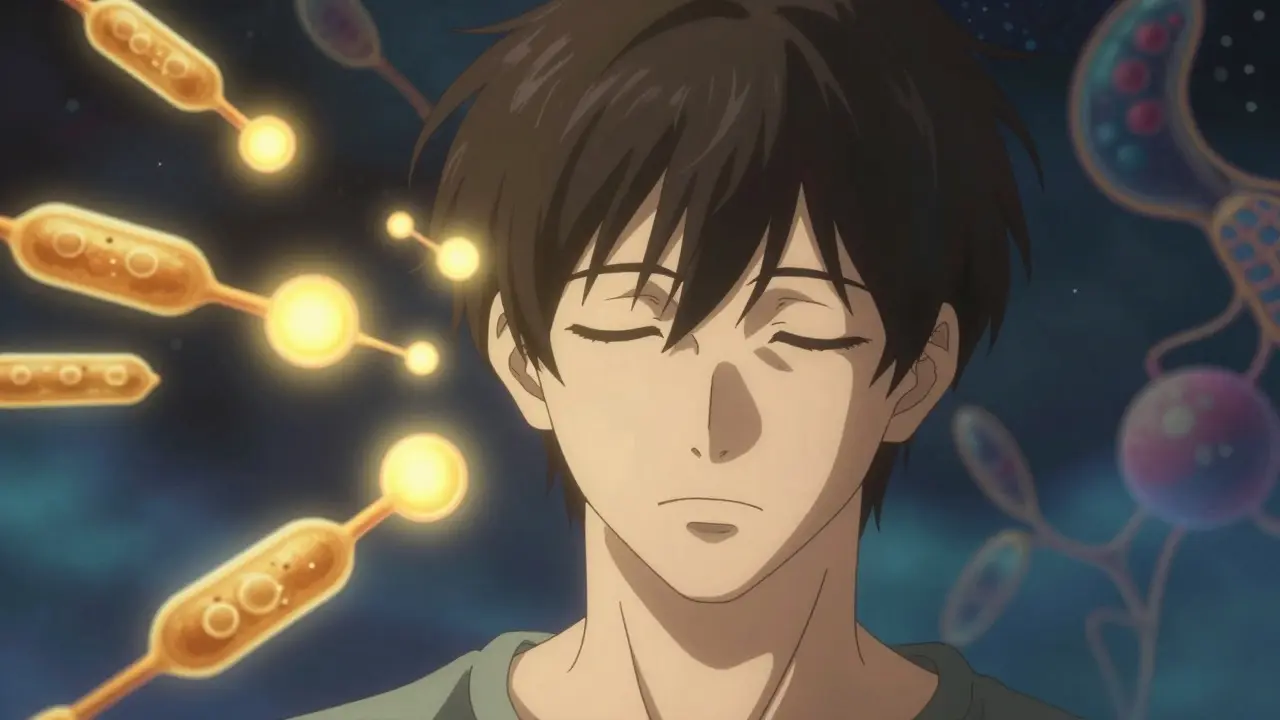 Anime character with floating gold receptors behind