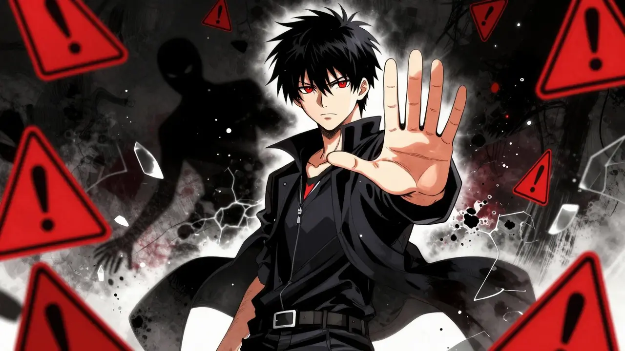 Anime hero stopping dangerous illegal online pharmacy scams