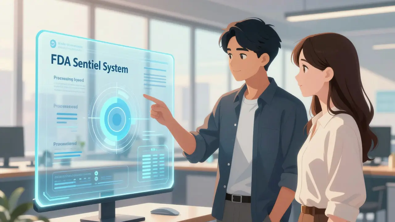 Two professionals reviewing AI safety signals on a digital display